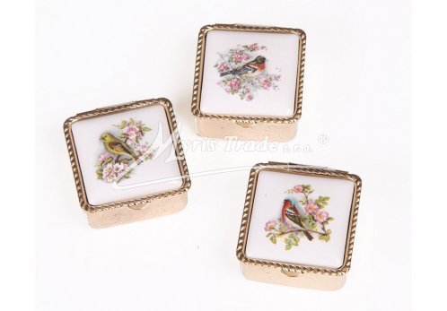 lékovka mini - čtvercová s ptáčky