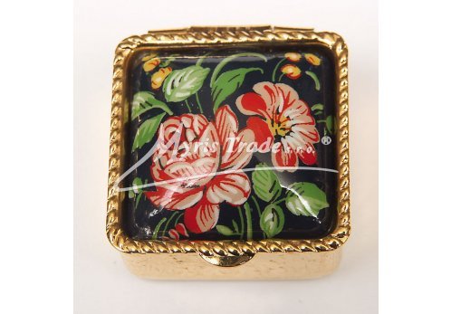 lékovka mini - čtvercová s květinami