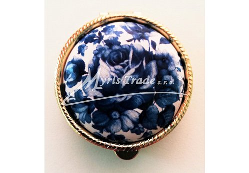 klasická kulatá s květinami 01 - modrotisk