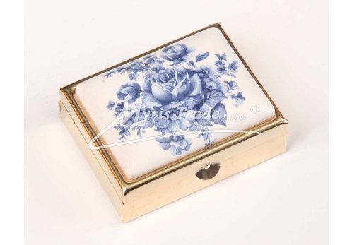 klasický obdélník s květinami 01 - modrotisk