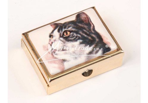 klasická 14 obdélníková lékovka - hlava kočky