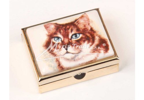 klasická 14 obdélníková lékovka - hlava kočky