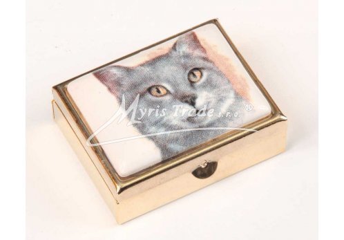 klasická 14 obdélníková lékovka - hlava kočky