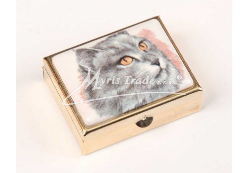 klasická 14 obdélníková lékovka - hlava kočky