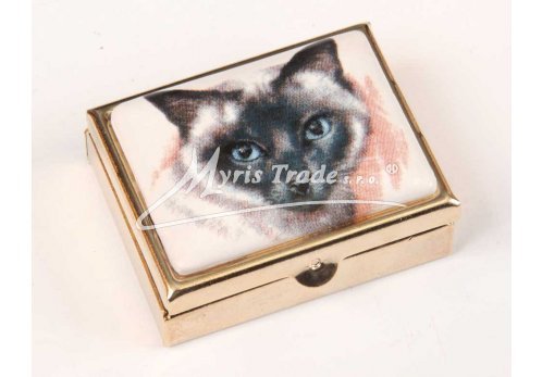 klasická 14 obdélníková lékovka - hlava kočky