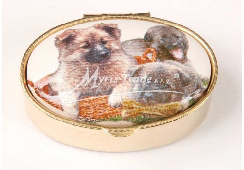 hravá štěňata - klasická oválná lékovka