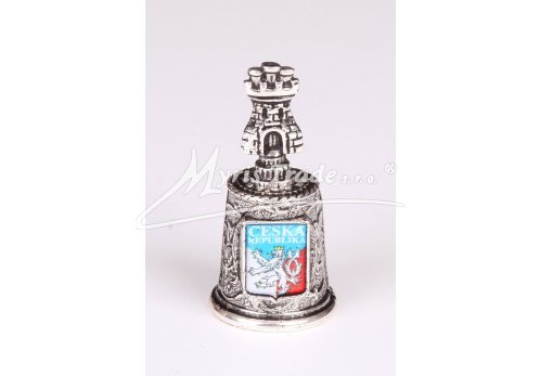 náprstek s ozdobou - věž, s motivem ČR