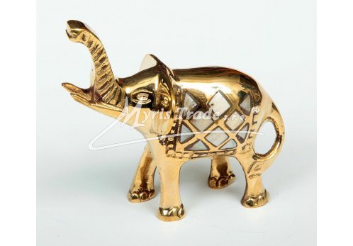 mosazný slon zdobený perletí  - 9,5 cm