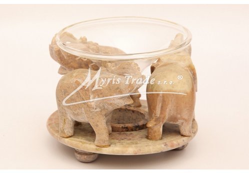 kulatá aromalampa 2015 - tři přírodní sloni 9 cm