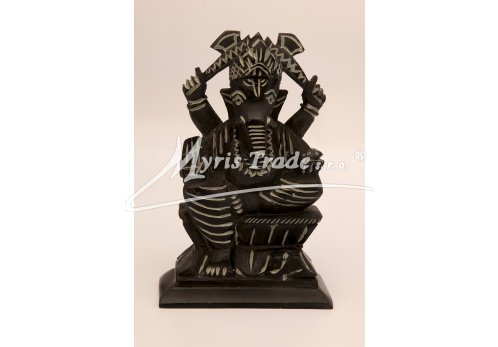 soška GANESHI černý mastek - 15,5 cm