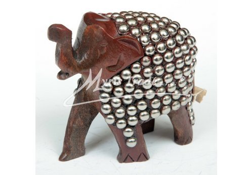 NOVÝ slon dřevěný - zdobený 7,5 cm