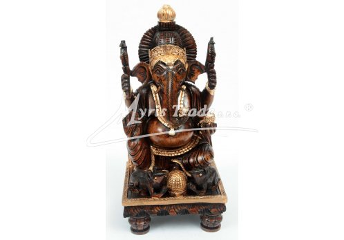 soška Ganéši LUXUSNÍ - tmavé dřevo   25,5 cm
