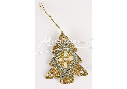 stromeček - zlato-modrý, paví,  11 cm