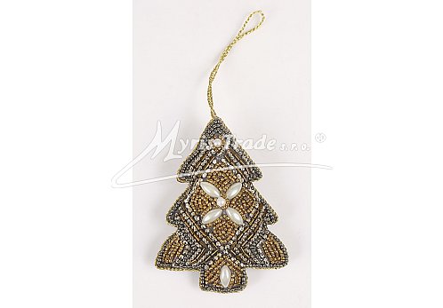 stromeček - stříbrno-zlatý,  11 cm