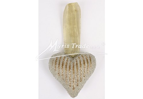 velké srdce - stříbrno-zlaté,  15 cm