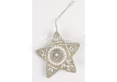 hvězda - stříbrná,  11 cm