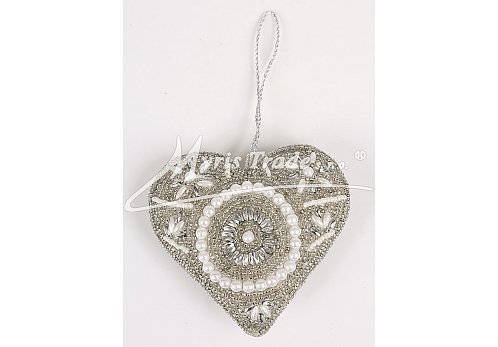 srdce - stříbrné,  11 cm