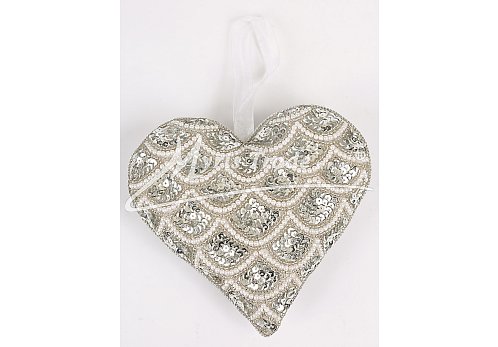 velké srdce - stříbrné,  15 cm