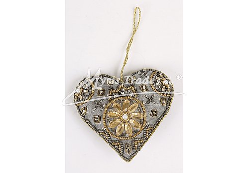 srdce - barva starého stříbra,  11 cm