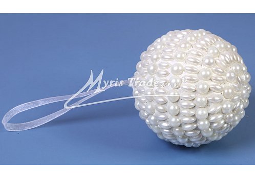 koule malá - ledově bílá,  8 cm