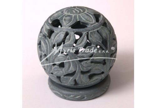 šedý svícen - 9 cm