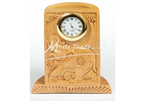 stolní hodiny vyřezávané se slonem
