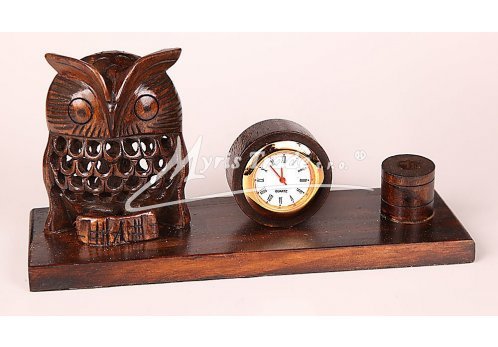 stolní hodiny se sovou