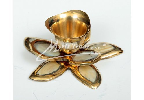 svícen mosazný s perletí, růže - 3,50 cm