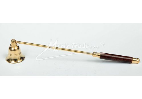 mosazné zhasínátko s dřevěnou rukojetí