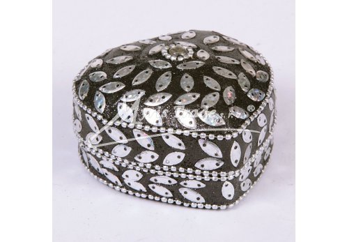 černá krabička srdce - 7 cm