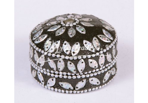 černá kulatá krabička - 5,5 cm