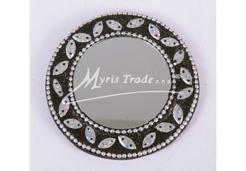 černé kulaté zrcátko - 7,5 cm