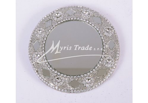 stříbrné kulaté zrcátko - 7,5 cm