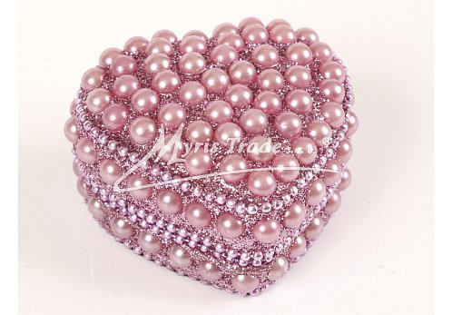 srdce malé, perličkové, fialové  - 5,5 cm