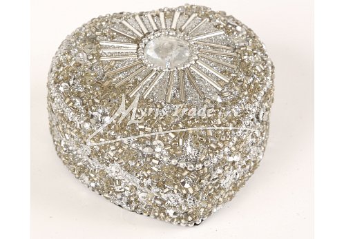 srdce střední, stříbrné  - 7,5 cm