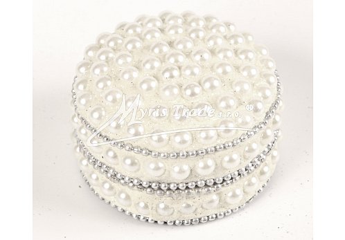 kulatá malá, perličky, bílá - 5,5 cm