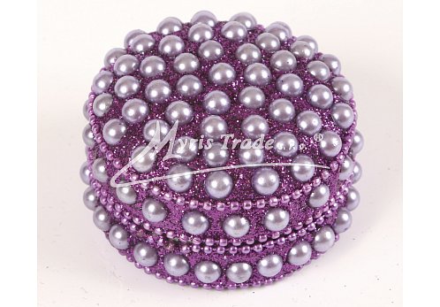 kulatá malá, perličky, fialová - 5,5 cm