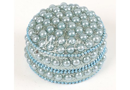 kulatá malá, perličky, tyrkysová - 5,5 cm