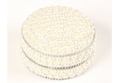 kulatá střední, perličky, bílé - 7,5 cm
