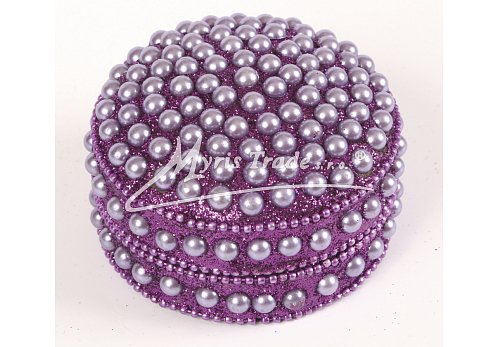 kulatá střední, perličky, fialové - 7,5 cm