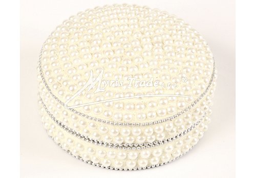 kulatá velká, perličky, bílé - 7,5 cm