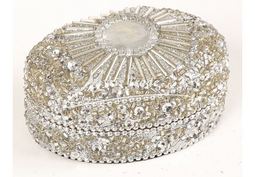 oválná střední, stříbrná - 8 x 5,5 cm