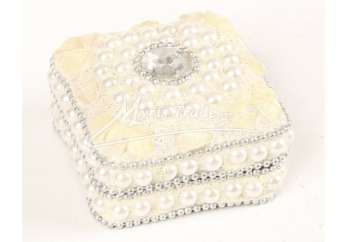 čtvercová krabička, bílá - 5,5 x 5,5 cm