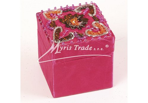 saténová krabička, fuchsiová - 5 x 5 cm