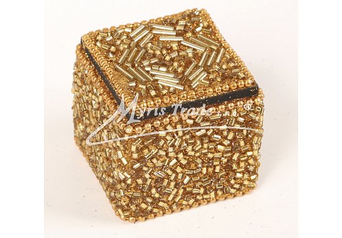 mini krabička, zlatá - 4 x 4 cm