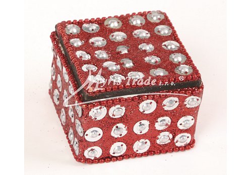 čtvercová krabička, červená - 5,5 x 5,5 cm
