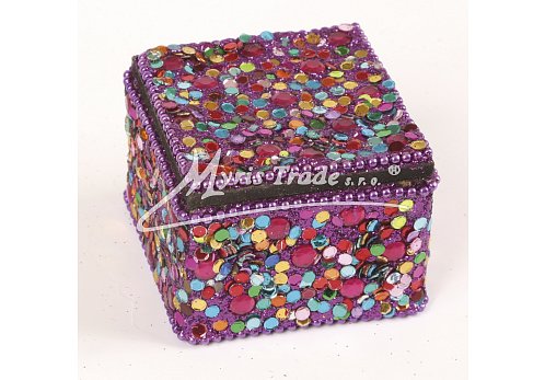 čtvercová krabička, fialová - 5,5 x 5,5 cm