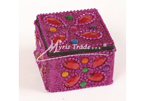 čtvercová krabička, fialová - 5,5 x 5,5 cm