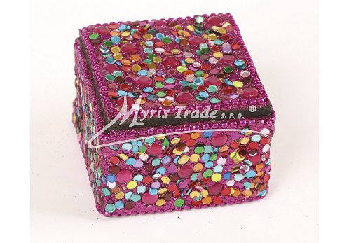 čtvercová krabička, fuchsie - 5,5 x 5,5 cm