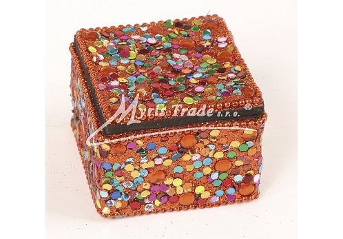 čtvercová krabička, oranžová - 5,5 x 5,5 cm